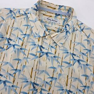 Tommy Bahama Mens XL Silk Bamboo Print Short Sleeve Button Up Shirt